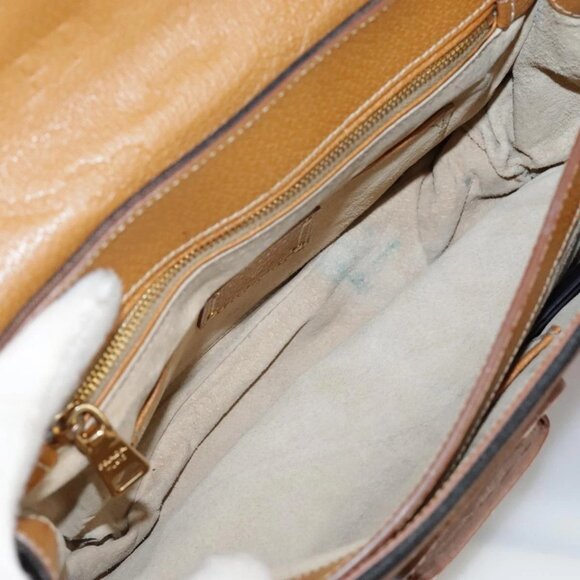 PRADA Shoulder Bag Canvas Brown Gold Auth - Picture 9 of 16